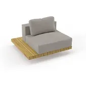 Solpuri Plateau L-Modul Sitz/Rücken + Seitentisch inkl. Polster Teak