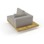 Solpuri Plateau XL-Modul links + Ecktisch inkl. Polster Teak