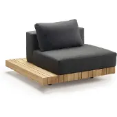 Solpuri Plateau L-Modul Sitz/Rücken + Seitentisch inkl. Polster Teak