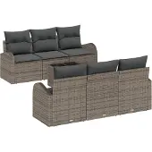 vidaXL Gartensofa-set Grau 55 x 55 x 37 cm Poly-Rattan