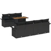 vidaXL Garten-Sofa-Set 8 Stk. Schwarz
