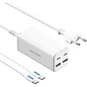 Vention FBSWG-EU Wall Charger/ 2xUSB Type-C + USB Type-C Cable/ 2xUSB/ 100W