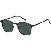 Tommy Hilfiger Mattschwarze Sonnenbrille mit grunen Glasern von Tommy Hiliger