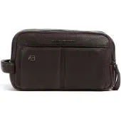 Piquadro Kulturbeutel Hedley Leather Toiletry Bag Dark Brown