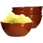 MamboCat 4er Set Tonschale 18cm braun glasiert 1L - 99537
