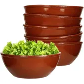 MamboCat 6er Set Tonschale 15cm braun glasiert 650ml - 99538