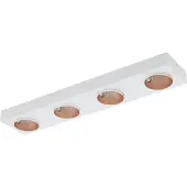 Eglo Ronzano, Strahler Oberflächenbeleuchtung, 4 Glühbirne(n), LED, 1360 lm, 220-240 V, Roségold, Weiß