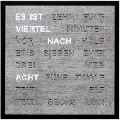 FILIUS zeitdesign 0402-7 Wort-Wanduhr Quadratische Wortuhr Betongrau 40 cm