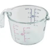 EMSA Messbecher "Prep&Bake", Glas, (1 St.), doppelte Skalierung f. feste & flüssige Zutaten, Ausgießlippe