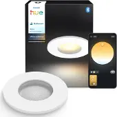 Philips Hue Adore Badezimmer-Einbaustrahler White Ambiance Rund - Chrom 3er-Pack + Dimmer