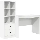 vidaXL Schreibtisch mit Schubladen 2 pcs Weiß
