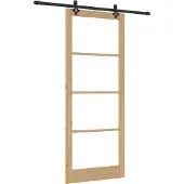 vidaXL Schiebetür ORKDAL Natürlich und Schwarz 93 x 232 cm