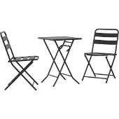 vidaXL Garten Bistro Set 3 stk. Anthrazit Stahl