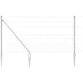 vidaXL Schweißdrahtzaun mit Spikes 50 x 1,2 m Verzinkter Stahl Silber