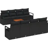 vidaXL Gartensofa-set 9 Stk. Schwarz Poly-Rattan