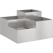 vidaXL Gartenblumentopf Silber 80 x 80 x 48 cm Edelstahl