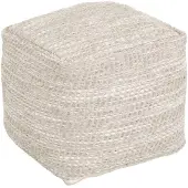MUST Living Pouf Asuri aus Wolle und Baumwolle, modern gepolstert, quadratisch, Farbe Sand, für Dein Zuhause