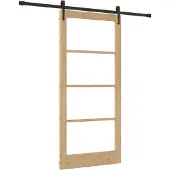 vidaXL Schiebetür Natürlich und Schwarz 93 x 202 cm