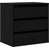 vidaXL Schubladenschrank 3-Schublade Schwarz 61 x 41 x 58 cm