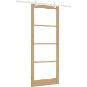 vidaXL Schiebetür Natur 93 x 232 cm Massivholz Kiefer und Glas