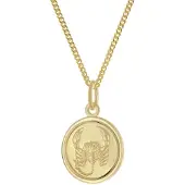 Trendor 28468-11 Kinder Sternzeichen Skorpion Gold 333 mit vergoldeter Kette