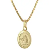 Trendor 28466 Kinder-Anhänger Gold 333 Schutzengel an vergoldeter Silberkette