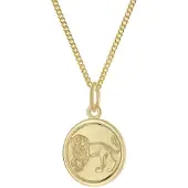 Trendor 28468-08 Kinder Sternzeichen Löwe Gold 333 mit vergoldeter Kette