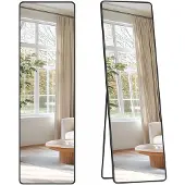 Songmics Rechteckiger Ganzkörperspiegel 150 x 40 cm tintenschwarz LFM034B01