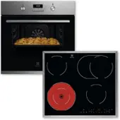 Electrolux ELXB3X (KOFGH40BX + LRR6436M) Backofenset 8Heizarten Versenkknebel Elektrokochfeld Edelstahlrahmen