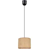 Licht-Erlebnisse Pendelleuchte Rattan Metall E27 B: 20 cm H: max. 85 cm Schwarz Braun rund Modern Hängeleuchte