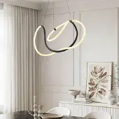LumenXL Design-Pendelleuchte Lunara mit integrierten 3-stufig dimmbaren LEDs - schwarz