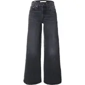 Levi's für Damen. 0039B-0000 Jeans 728 mit weitem Bein und hohem Bund schwarz (25/30), Lässig, Baumwolle, Denim