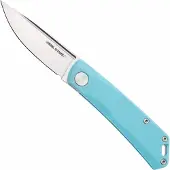 Real Steel Luna Lite 7043 Satin D2, Blue G10, Taschenmesser