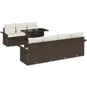 vidaXL Gartensofa-set 8 stk. Braun [Synthetisch]: Poly Rattan