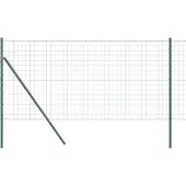 vidaXL Bodenmontierter Euro-Zaun 25 x 1 m PVC-beschichteter Stahl Grün