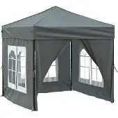 The Living Store Partyzelt Faltbar mit Seitenwänden Anthrazit 2x2 m