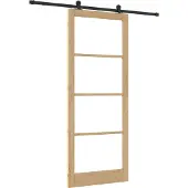 vidaXL Schiebetür ORKDAL Natürlich und Schwarz 93 x 232 cm