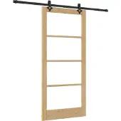 vidaXL Schiebetür ORKDAL Natürlich und Schwarz 93 x 202 cm