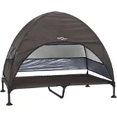 vidaXL Hochgelegtes Hundebett Braun 127 x 81 x 108 cm Stoff und Stahl