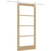 vidaXL Schiebetür Natur 93 x 202 cm Massivholz Kiefer und Glas
