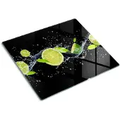 Tulup GLASPLATTE 60x52 cm Limetten und Wasser