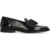 Manfield Schwarze Lackleder-Loafer mit Schleife | Größe 39