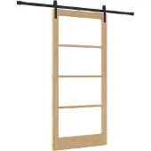 vidaXL Schiebetür ORKDAL Natürlich und Schwarz 93 x 202 cm