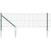 vidaXL Euro-Zaun mit Stacheln 50 x 0,4 m PVC-beschichteter Stahl Grün