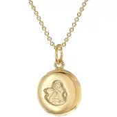 Trendor 28582 Kinder Engel-Anhänger Gold 333/8K Mit Vergoldeter Silberkette