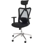 Mendler Bürostuhl MCW-O64, Schreibtischstuhl, ergonomisch, verstellbare Lordosenstütze Armlehne schwarz
