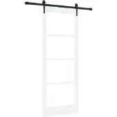 vidaXL Schiebetür ORKDAL 83 x 211 cm Massivholz Kiefer und Glas Weiß