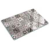 Tulup Herdabdeckplatte 80x52 cm Schneidebrett aus Glas Schutzplatte Spritzschutz Abdeckung Keramikfliesen