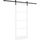vidaXL Schiebetür ORKDAL Weiß 83 x 202 cm Massivholz Kiefer und Glas