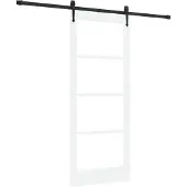 vidaXL Schiebetür ORKDAL Weiß 83 x 202 cm Massivholz Kiefer und Glas
